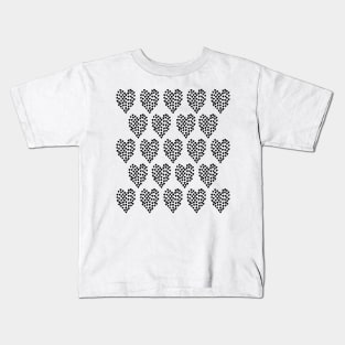 Hearts Heart Multiple on Black Kids T-Shirt